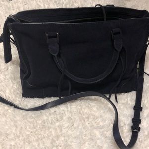Rebecca Minkoff Suede Navy Crossbody Satchel